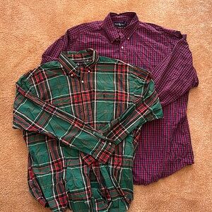 Two plaid XL Ralph Lauren button downs